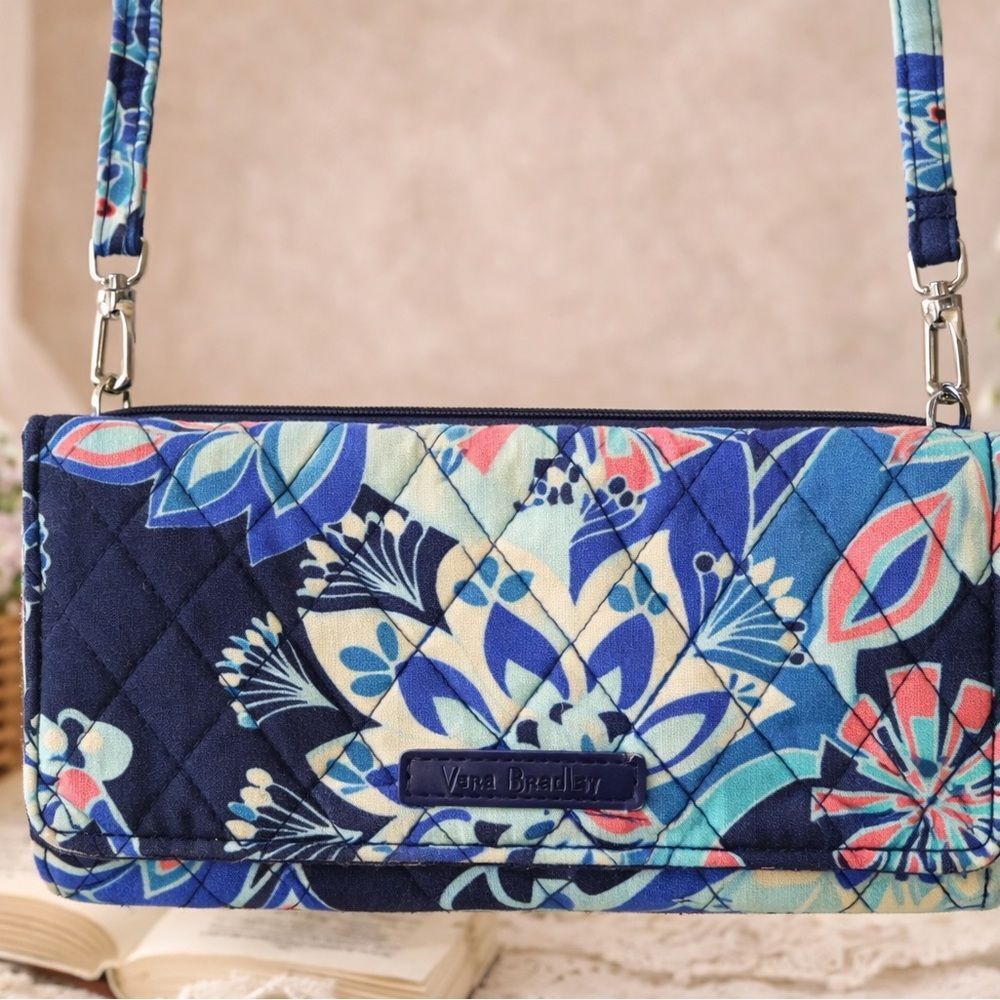 Vera Bradley Lotus Flower Quilted Wallet Crossbody WOC